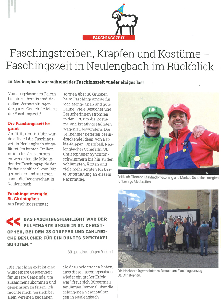 Bericht Faschingsumzug 2025